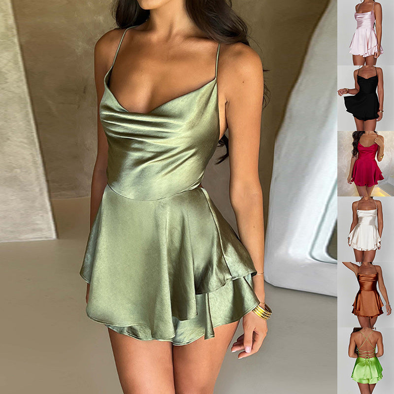 Short Satin Dress with Straps – Elegance &amp; Seduction 💫