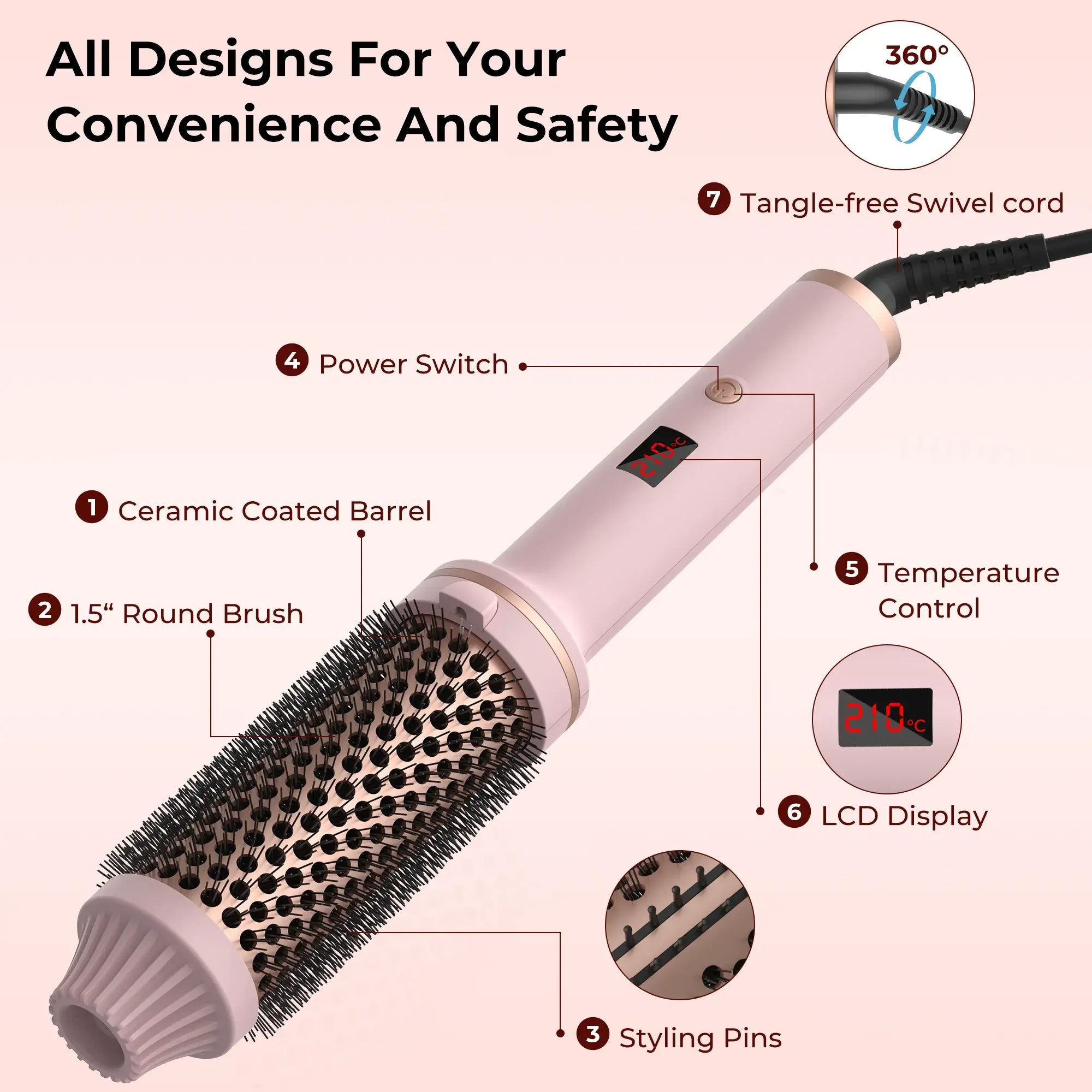 Heated Curling Iron Brush