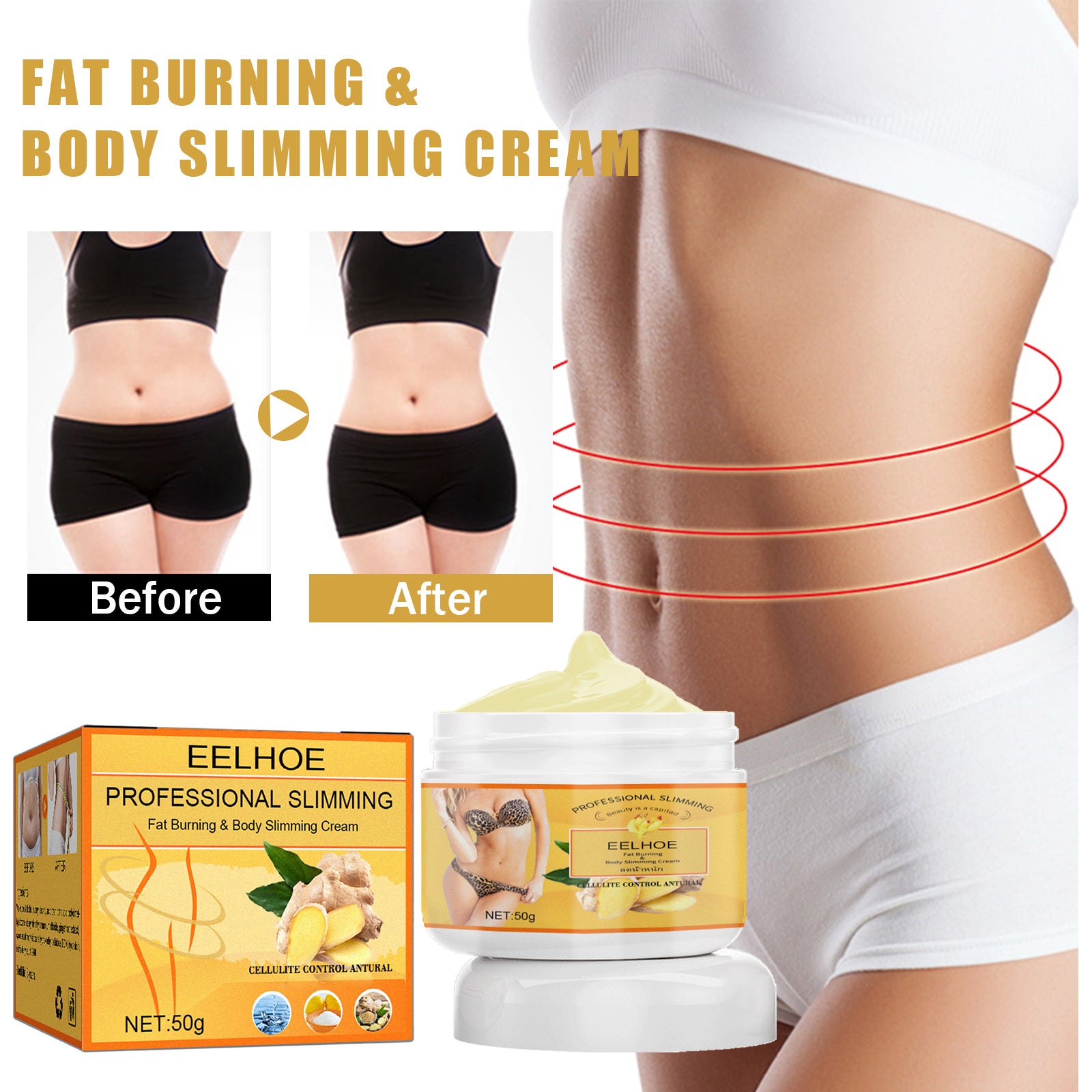 EELHOE Ginger Slimming Cream - Weight Loss and Fat Burning 💪🔥