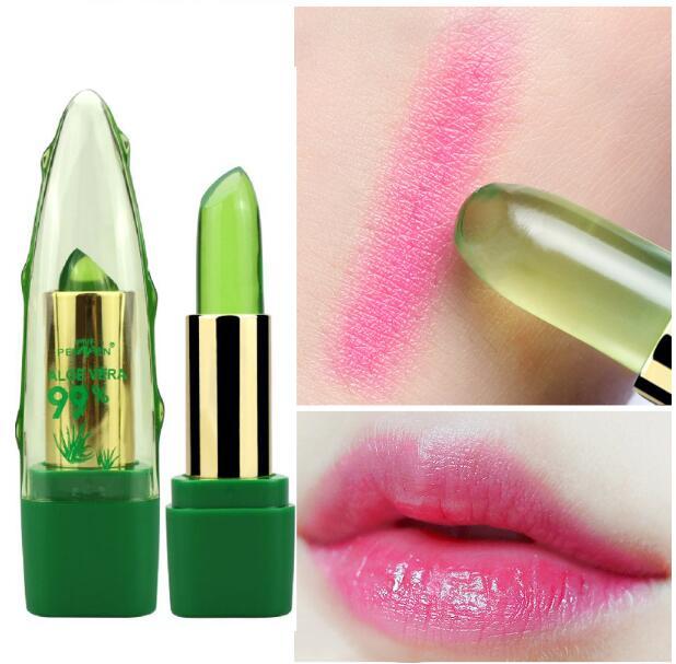 Aloe Vera Gel Color Changing Lipstick Gloss  Moisturizer Anti-drying Desalination Fine-grain Lip Blam Care