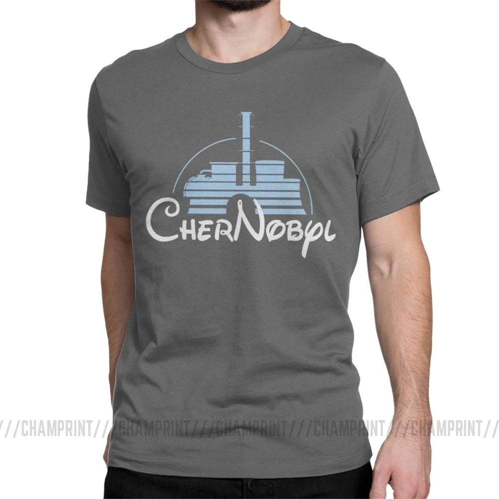 Men's Nuclear Disaster Chernobyl Geek Ukraine Radiation Vintage T Shirt Pure Cotton Tops Novelty Tee Shirt Plus Size T-Shirts