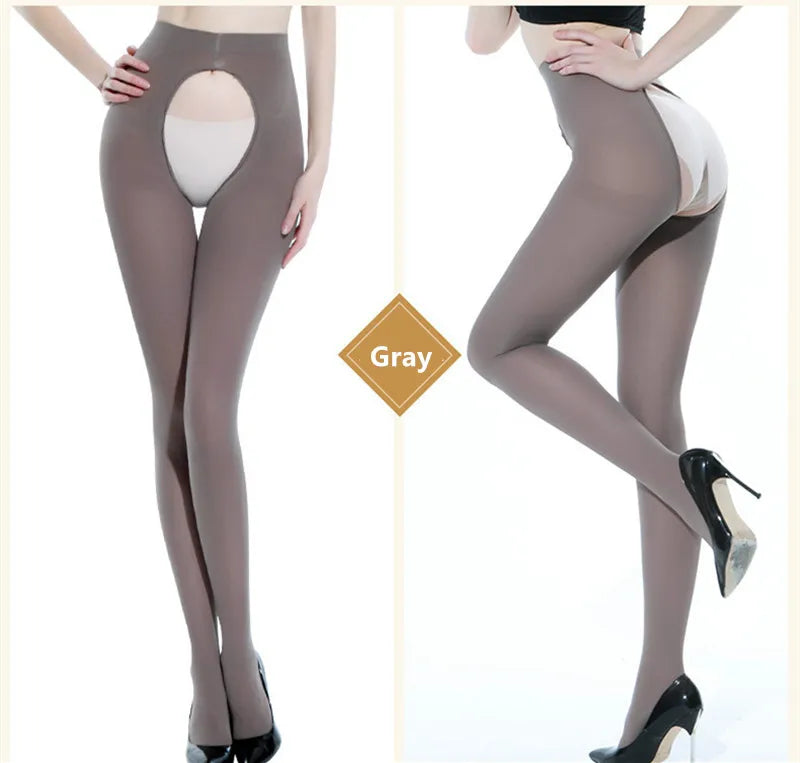 130KG New Women Velvet Tights Plus Size 120D Autumn Winter Warm Pantyhose Large Size High Waist Female Stretchy Tight Crotchless