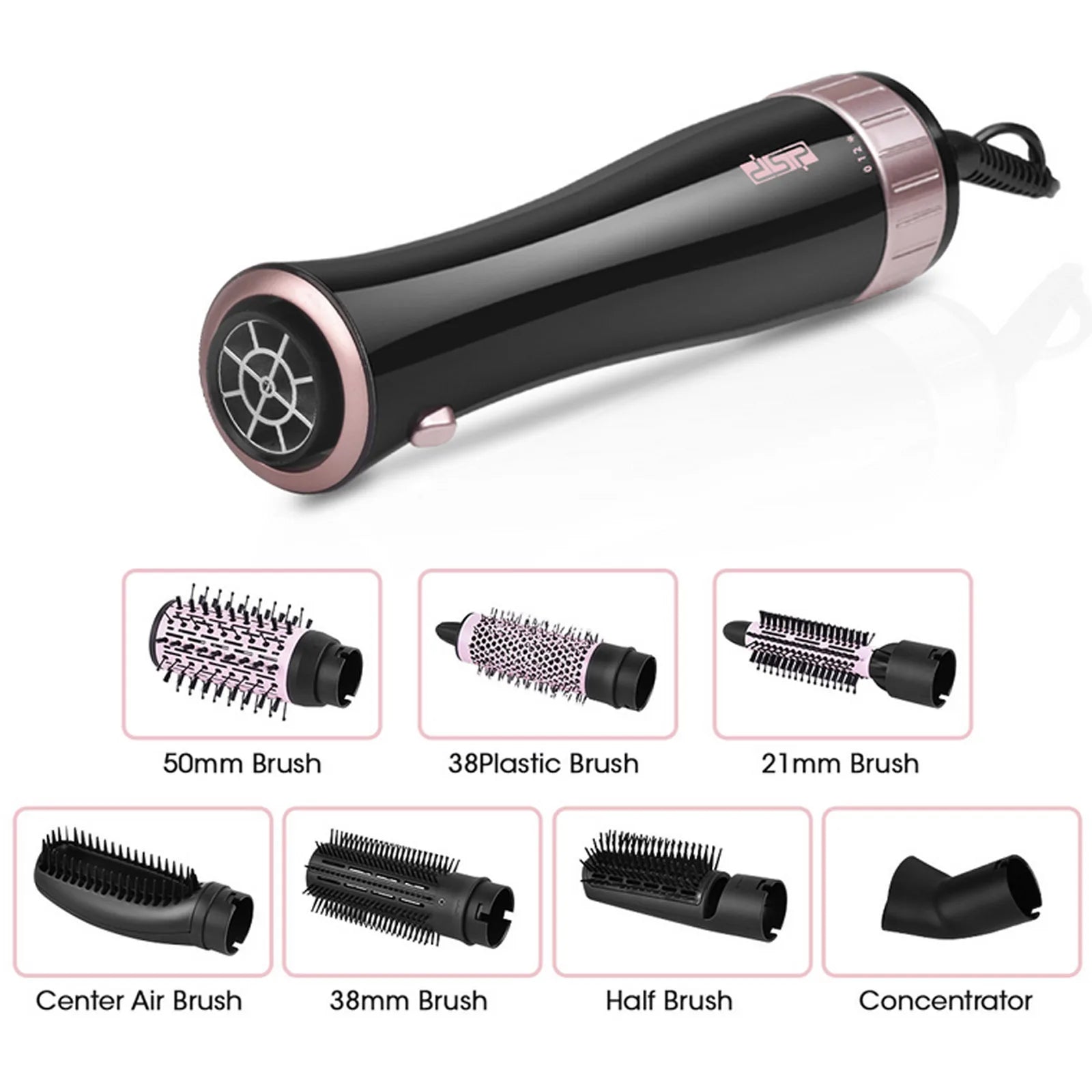 Hair Dryer Brush 1000W 7 in 1 Multifunctional Hot Air Brush Hair Straightener Curling Styling Tools for Women Girls Gift EU Plug