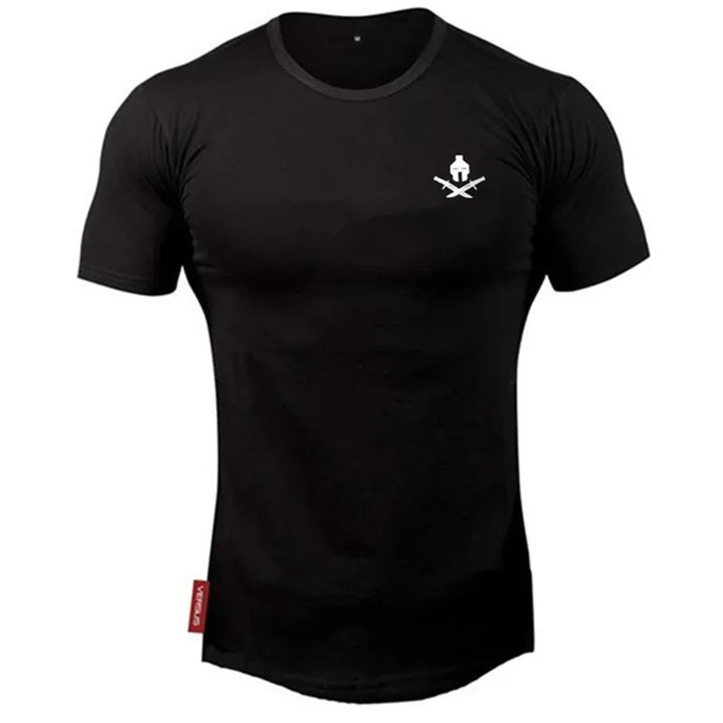 Men's Sports T-shirt - Fitness, Running and Bodybuilding - Round Neck in Cotton 