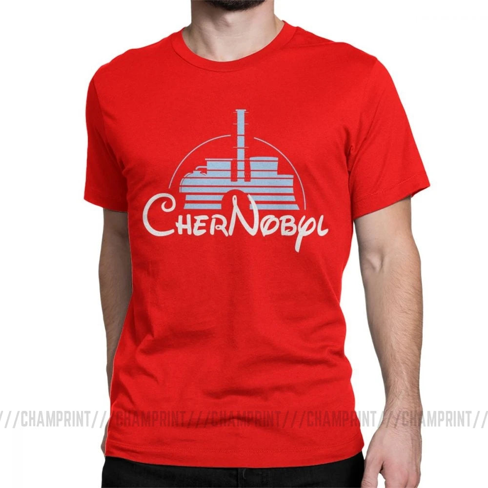 Men's Nuclear Disaster Chernobyl Geek Ukraine Radiation Vintage T Shirt Pure Cotton Tops Novelty Tee Shirt Plus Size T-Shirts