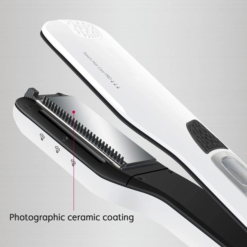 Steampod Hair Straightener Professional Steam Straightener Flat Iron Straightening Iron Brush Titanium Ceramic Hair Comb Curler