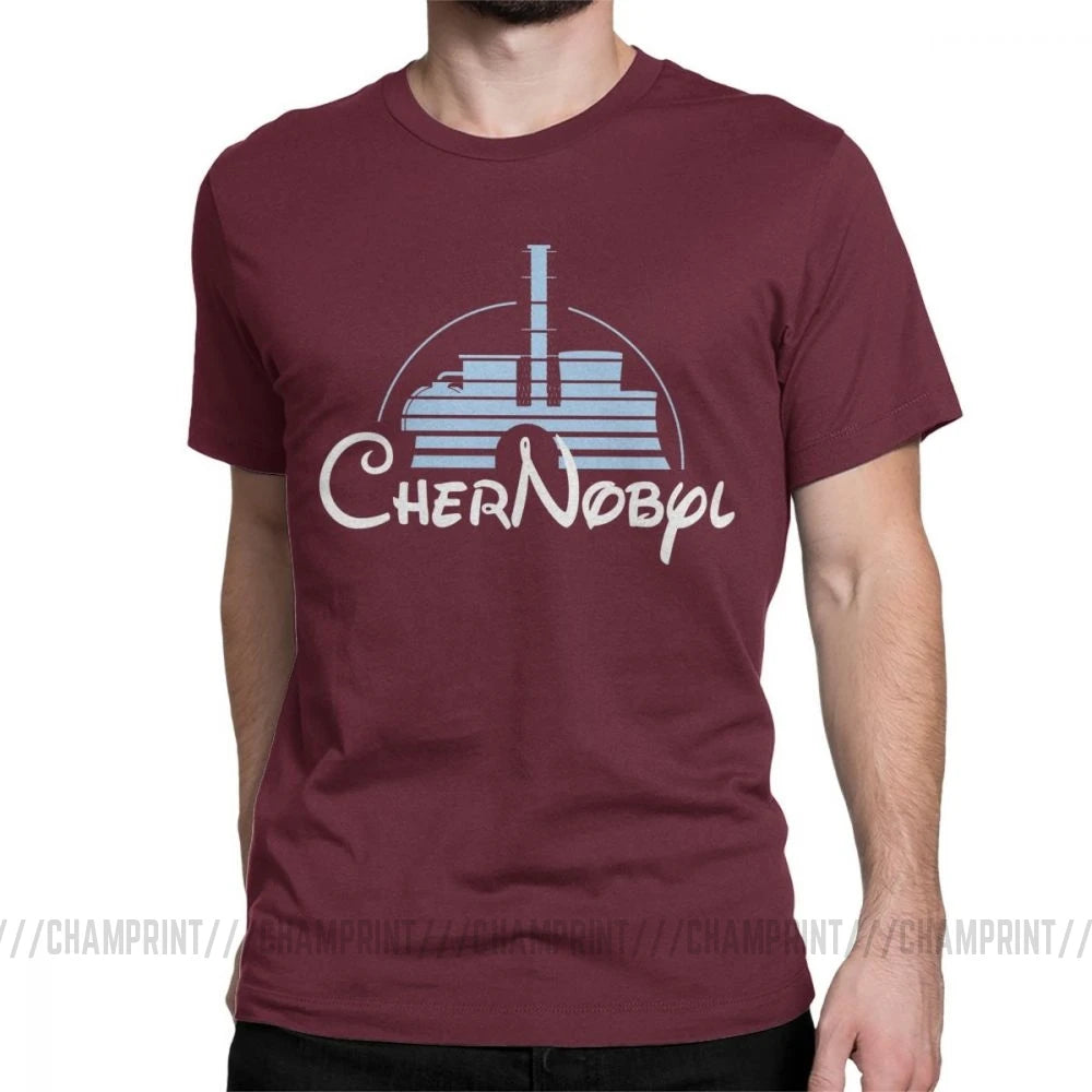 Men's Nuclear Disaster Chernobyl Geek Ukraine Radiation Vintage T Shirt Pure Cotton Tops Novelty Tee Shirt Plus Size T-Shirts