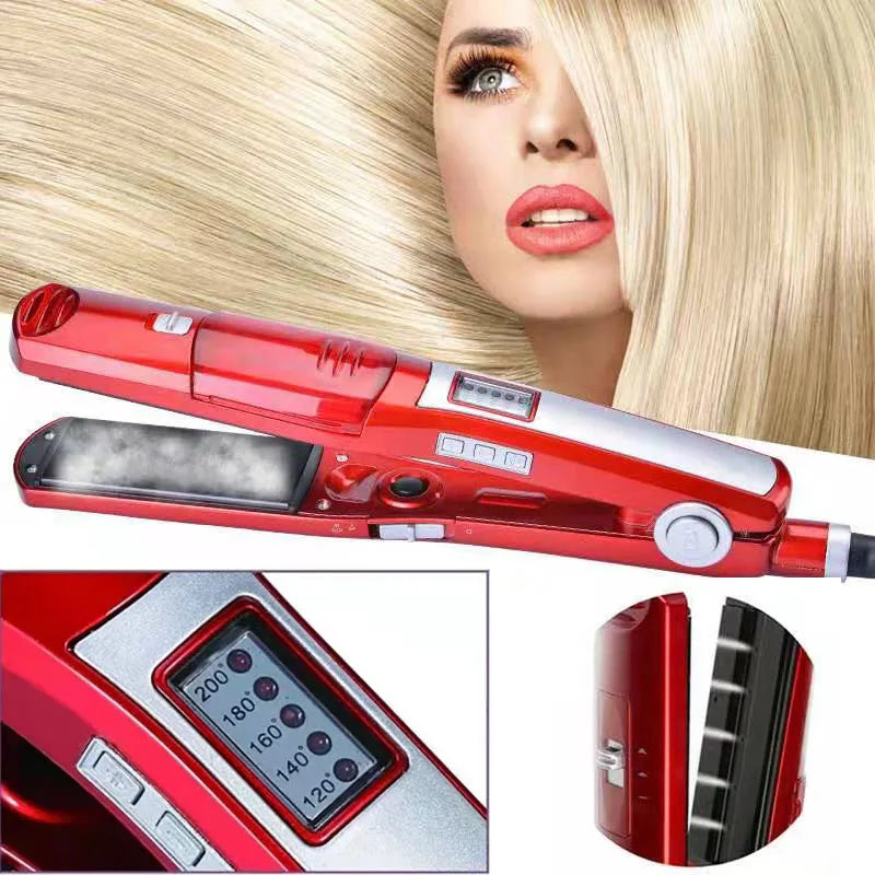 Professional Steam Fast Hair Straightener Vapor Flat Iron Hair Straightening Brush LCD Display Hair Styling Tools Hair Crimper