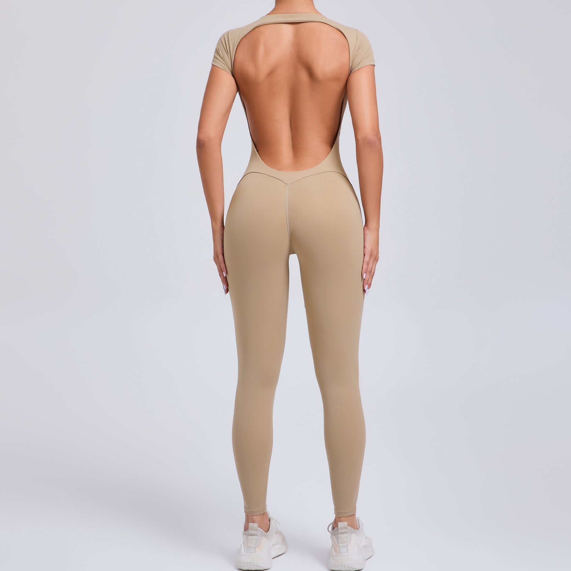 Pure Color Tight Yoga Jumpsuit