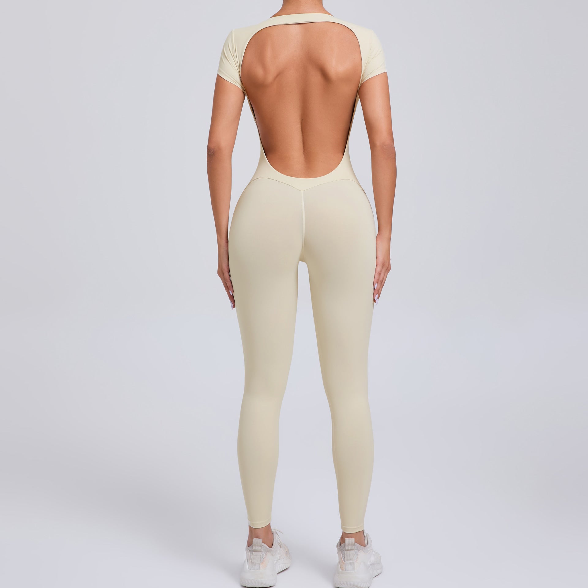 Pure Color Tight Yoga Jumpsuit