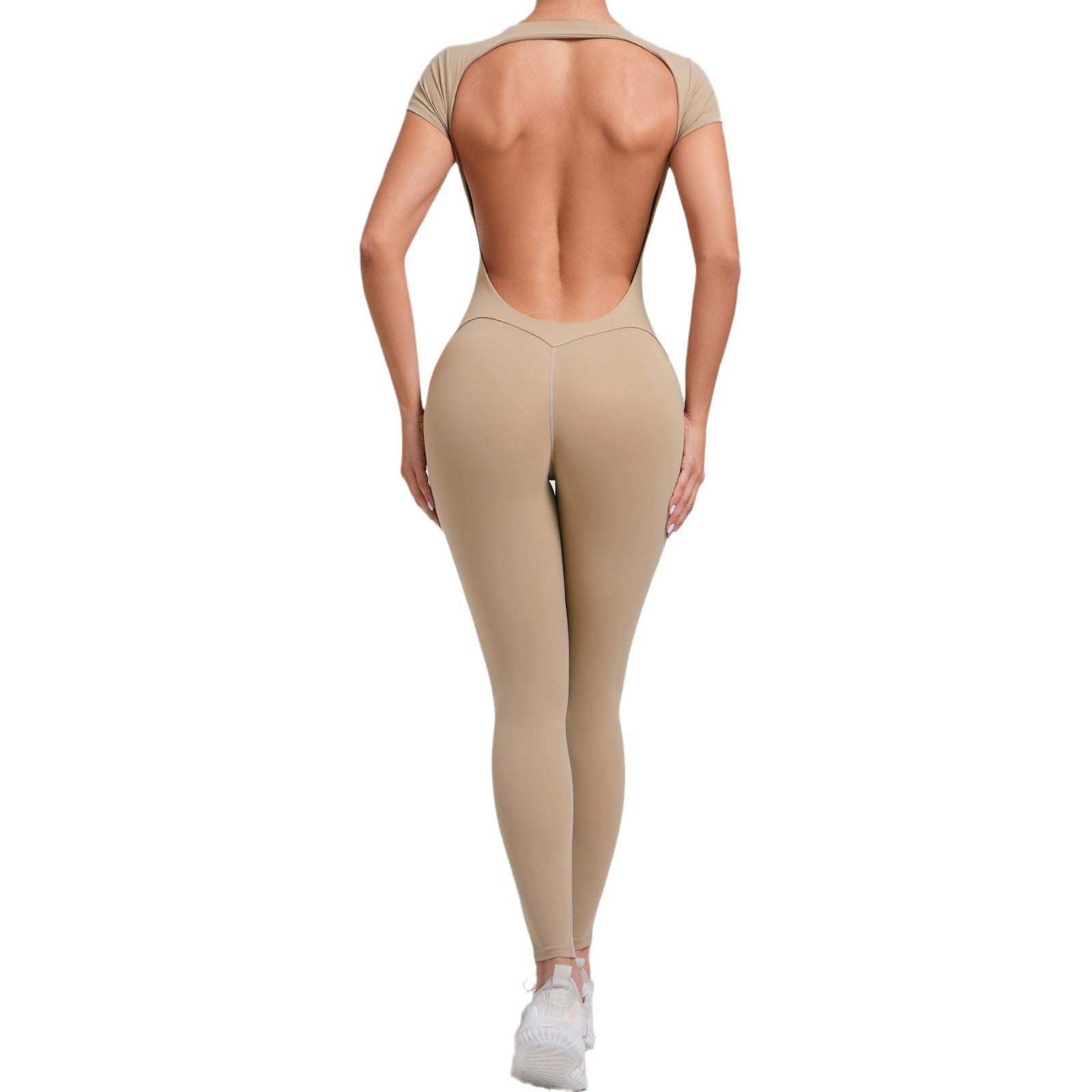 Pure Color Tight Yoga Jumpsuit