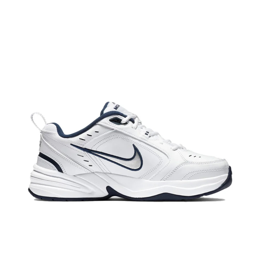 Nike Air Monarch 4 Low Men's and Women's Sneakers Classic Retro Casual clunky shoes Cushioned comfort Sneakers White&amp;Silver