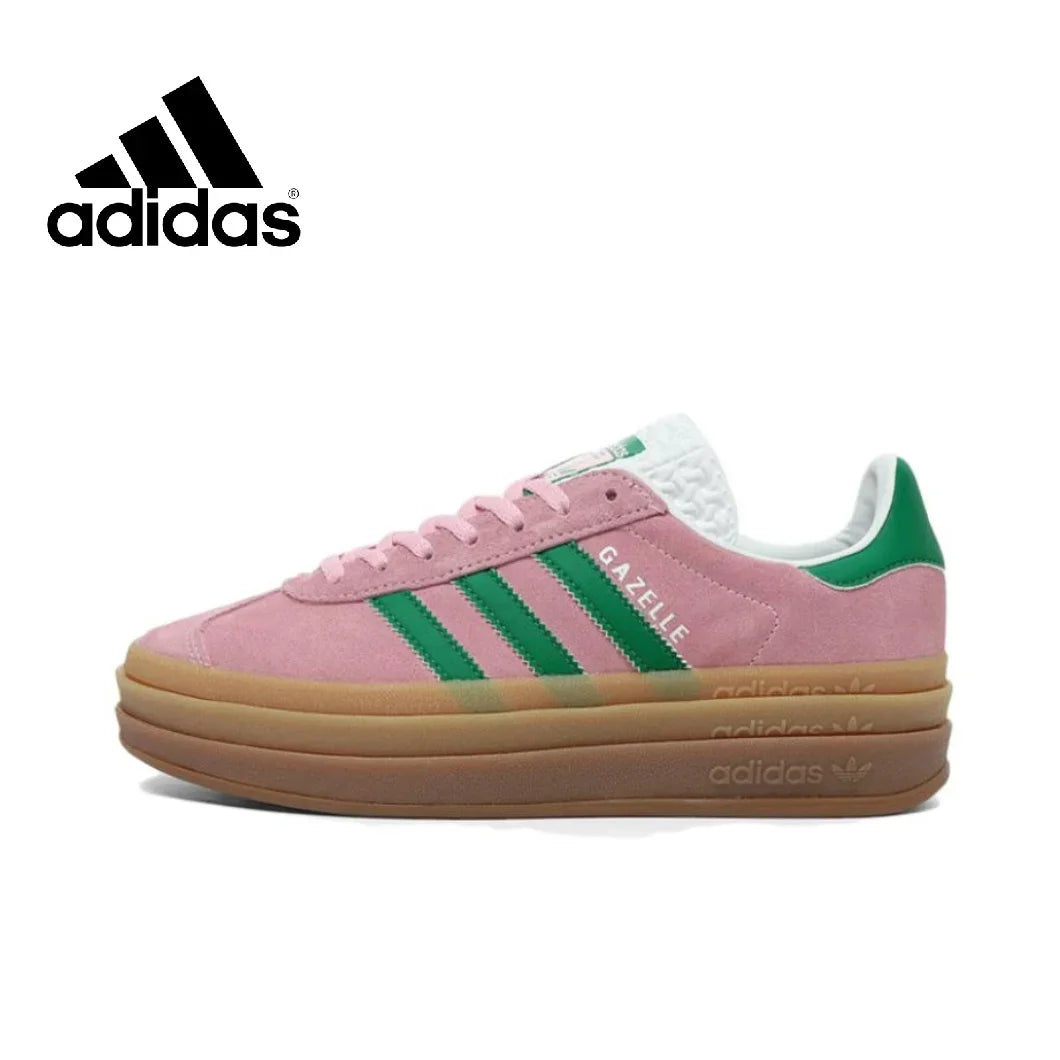 Adidas GAZELLE BOLD Thick Sole Heightened Women's Board Shoes Casual Sport Skateboarding Shoes comfortable Sneakers brownish