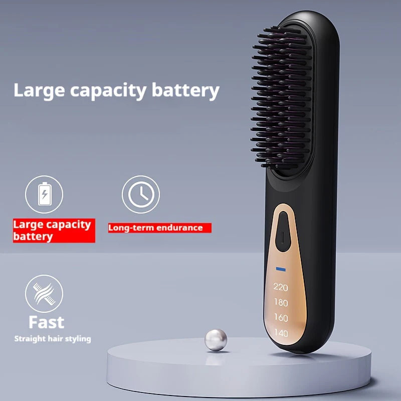 Hair Straightener Brush Styling Straightening Smoothing Comb Hair Straightener Heat Pressing Combs for Women Family Portable