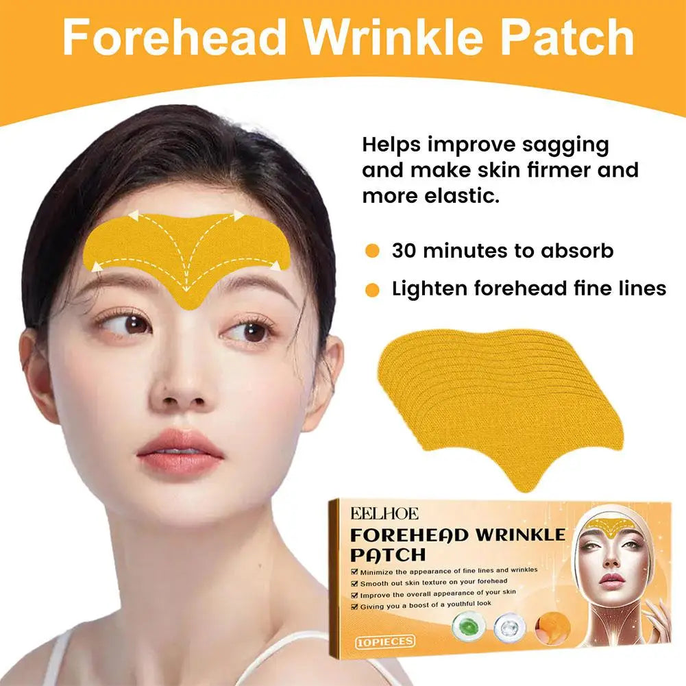 10pcs Anti-wrinkle Forehead Line Removal Gel Patch Firming Eyes Mask Frown Lines Face Skin Care Stickers Anti-aging Collagen