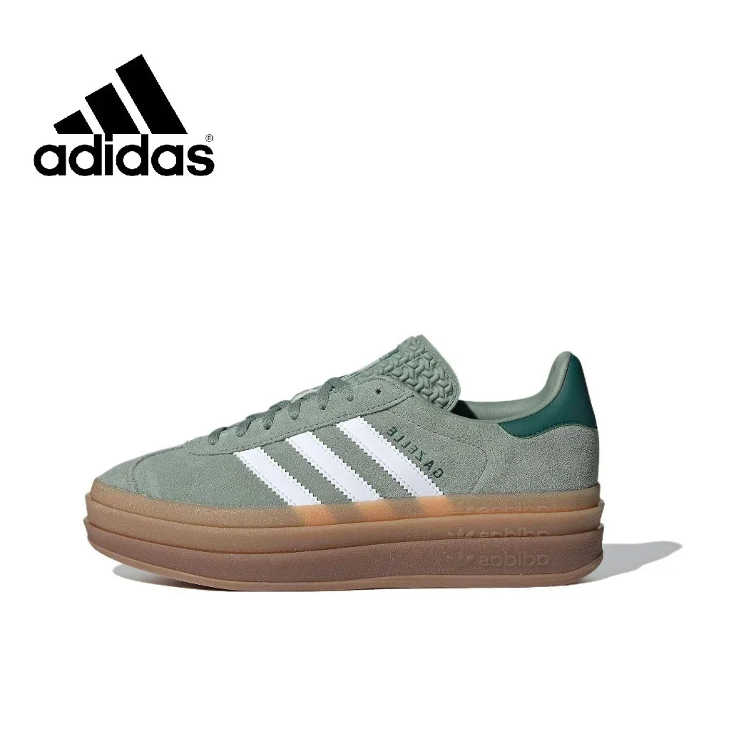 Adidas GAZELLE BOLD Thick Sole Heightened Women's Board Shoes Casual Sport Skateboarding Shoes comfortable Sneakers brownish