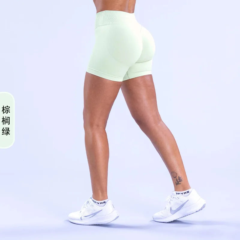 Ignite Shorts with Logo Women Scrunch Bum Shorts Super Stretchy Seamless Yoga Short Workout Biker Short Fitness Gym Tights