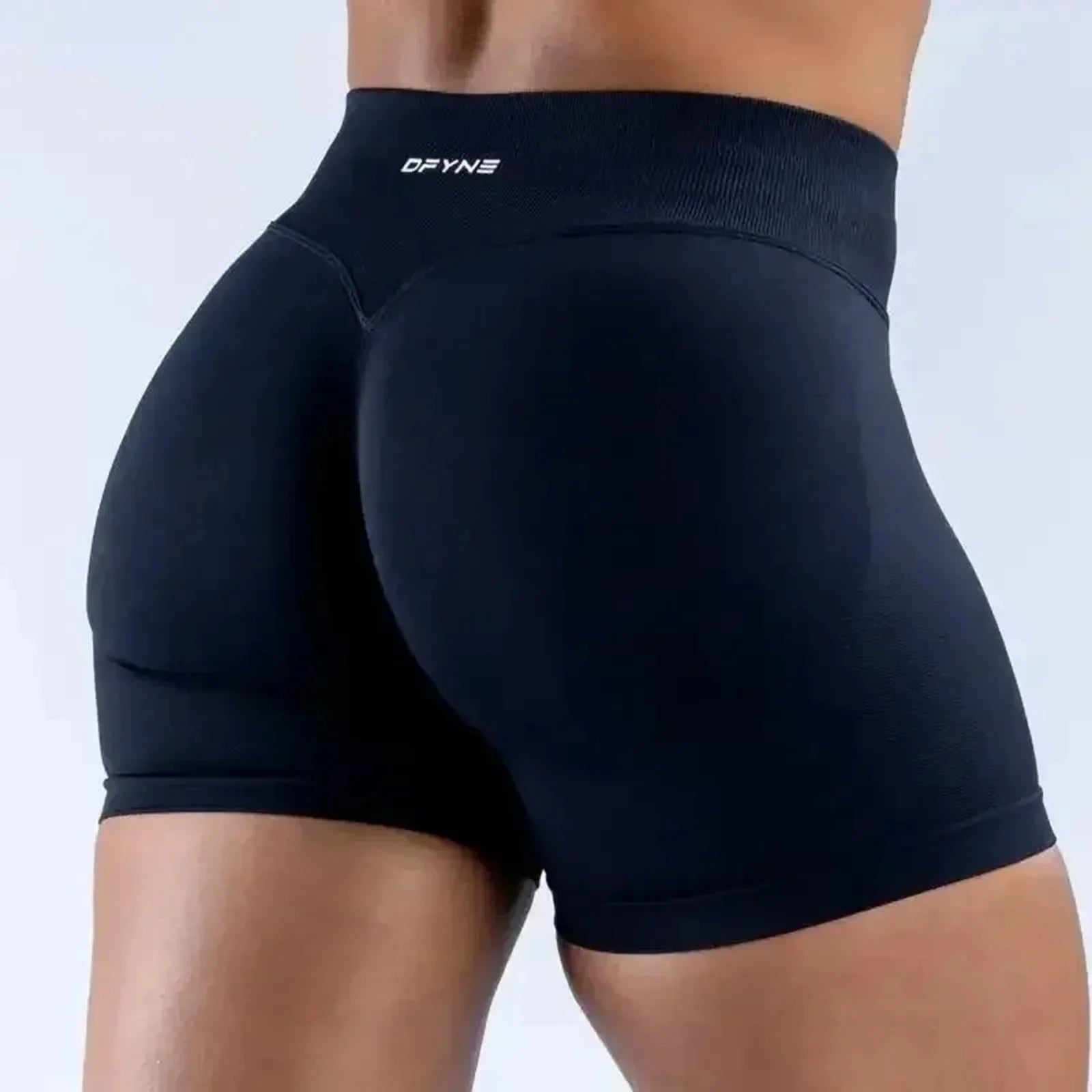 dfyne Fitness Leggings Women's Gym Sports Tight Running Shorts Three-point Pants Seamless Impact Shorts For Womens Yoga Shorts