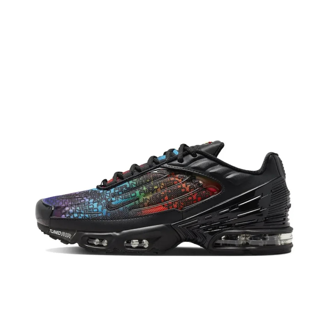 Nike Original Air Max Plus 3 Low Top Casual Running Shoes Comfortable versatile non slip lightweight Men's Black