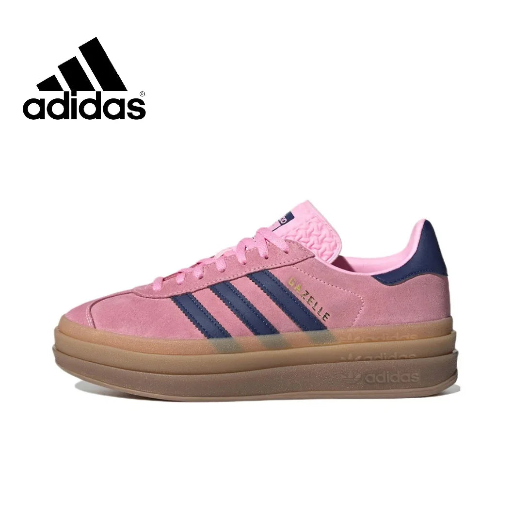 Adidas GAZELLE BOLD Thick Sole Heightened Women's Board Shoes Casual Sport Skateboarding Shoes comfortable Sneakers brownish