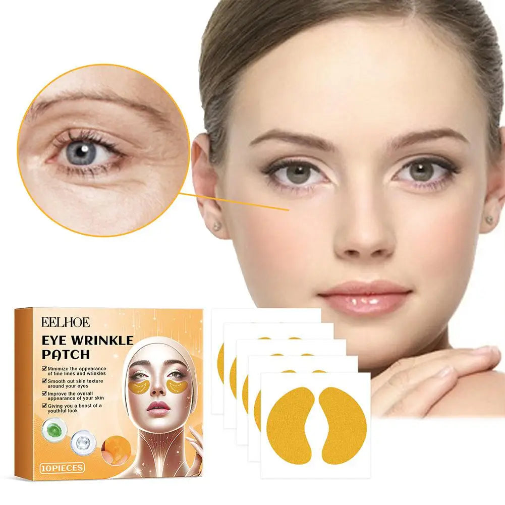 10pcs Anti-wrinkle Forehead Line Removal Gel Patch Firming Eyes Mask Frown Lines Face Skin Care Stickers Anti-aging Collagen