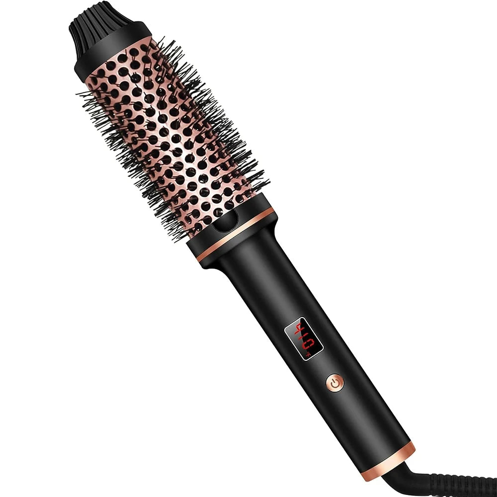 Heated Styling Brush 3-in-1 Ionic Hair Curler/Straightener With Anti-Scald Electric Curling Iron Wand Hair Styling Appliances