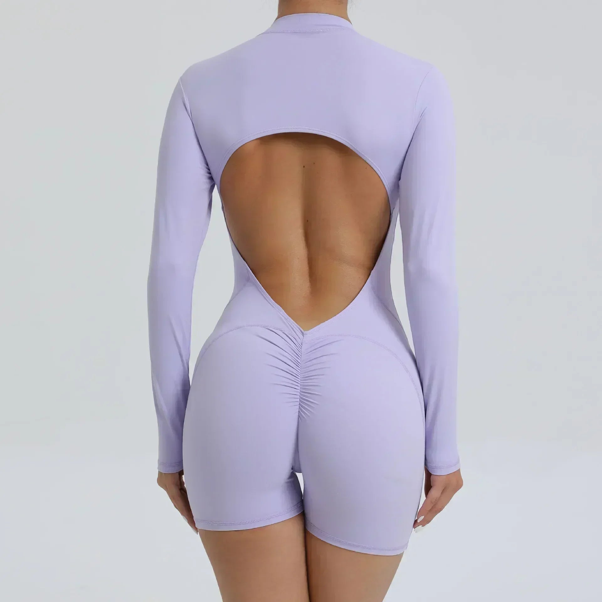 Seamless Yoga Zipper Jumpsuits Sports Fitness Beauty Back Hip-Lifting Long-Sleeved One-Piece Workout Gym Tracksuits for Women