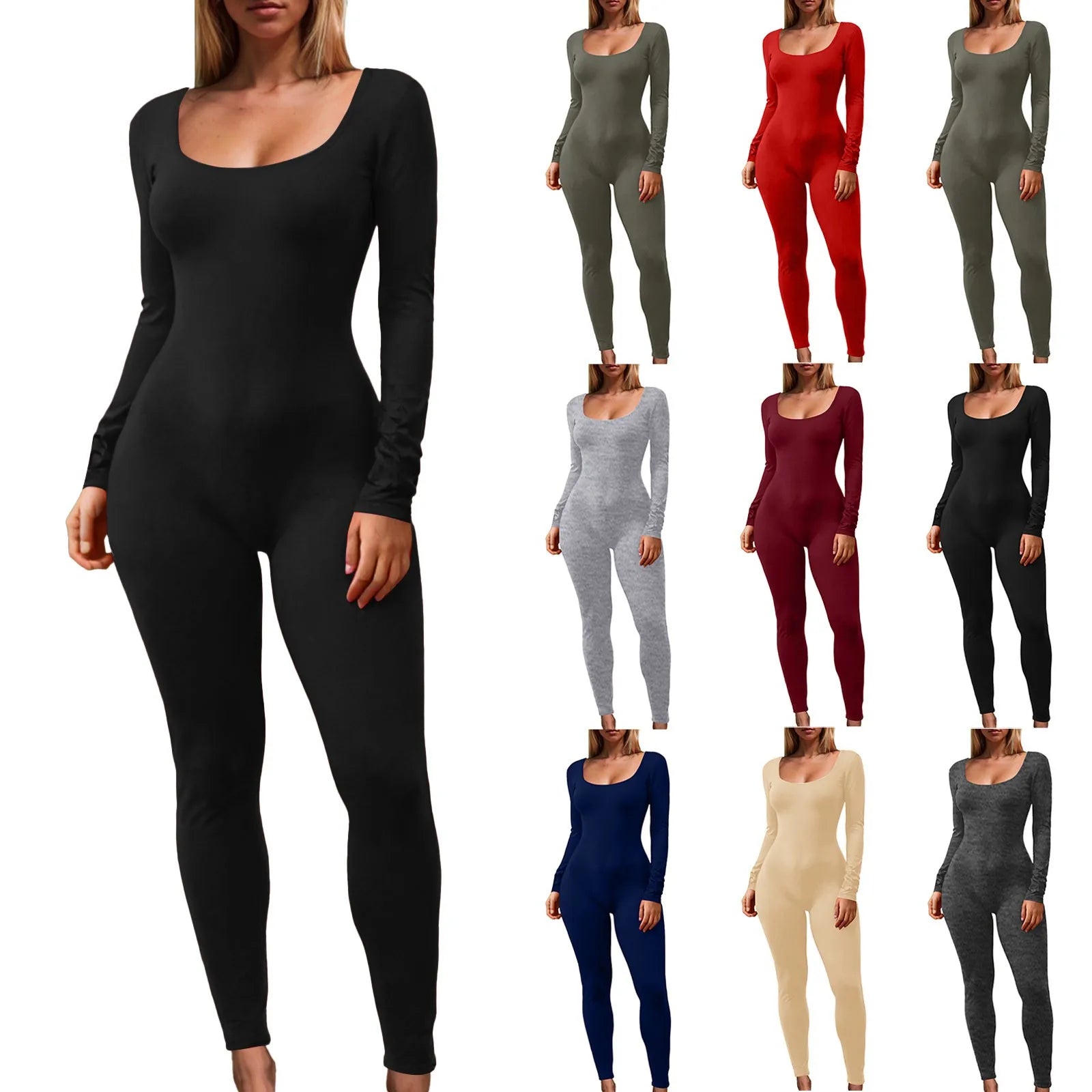 Women's Long Sports Jumpsuit - Casual &amp; Sculpting Style