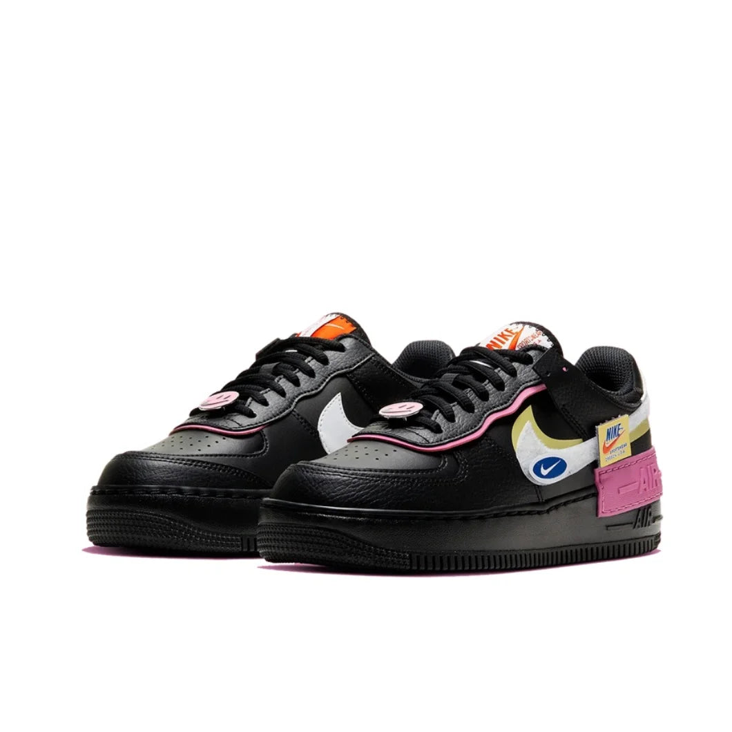 Nike Air Force 1 Shadow – Sneakers Femme Noires, Blanches et Roses 👟✨