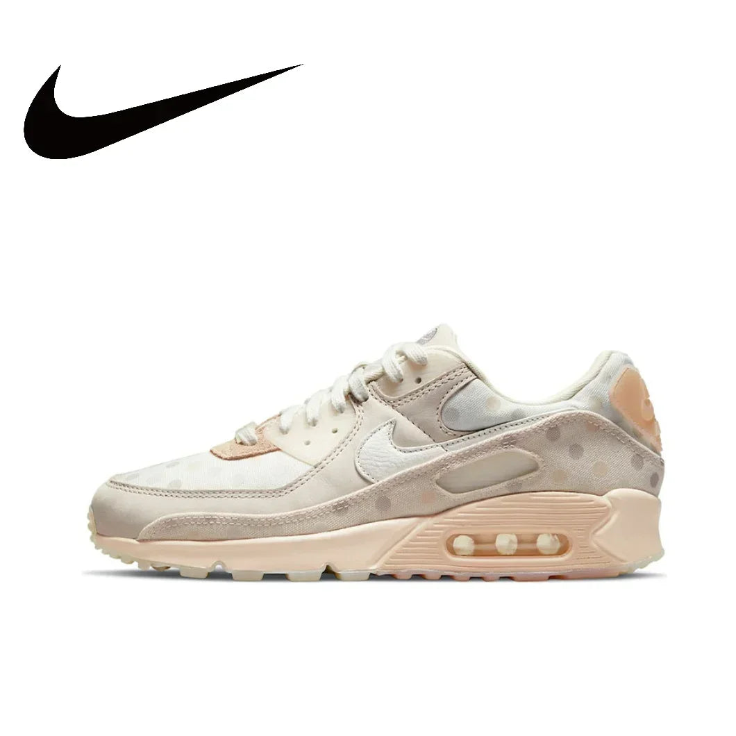 Nike New AIR MAX90 Low Men's and Women's Sneakers Breathable and comfortable casual shoes Lightweight cushioning Brown and White