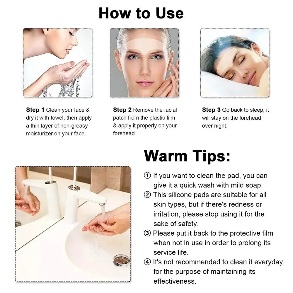 Reusable Silicone Wrinkle Removal Sticker Anti Wrinkle Face Forehead Neck Eye Stickers Pads Anti Aging Skin Face Lifting Patches