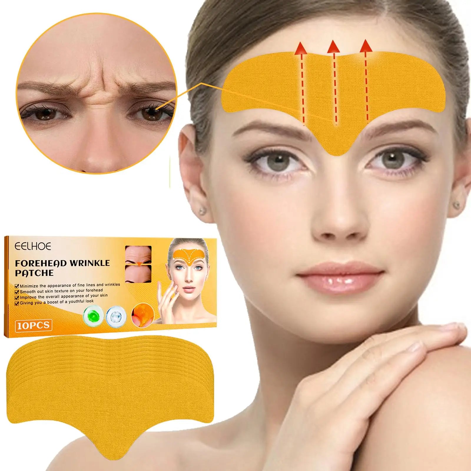 20Pcs Forehead Line Removal Gel Patch Anti Wrinkle Forehead Firming Mask Frown Lines Treatment Stickers Anti-Aging Lifting