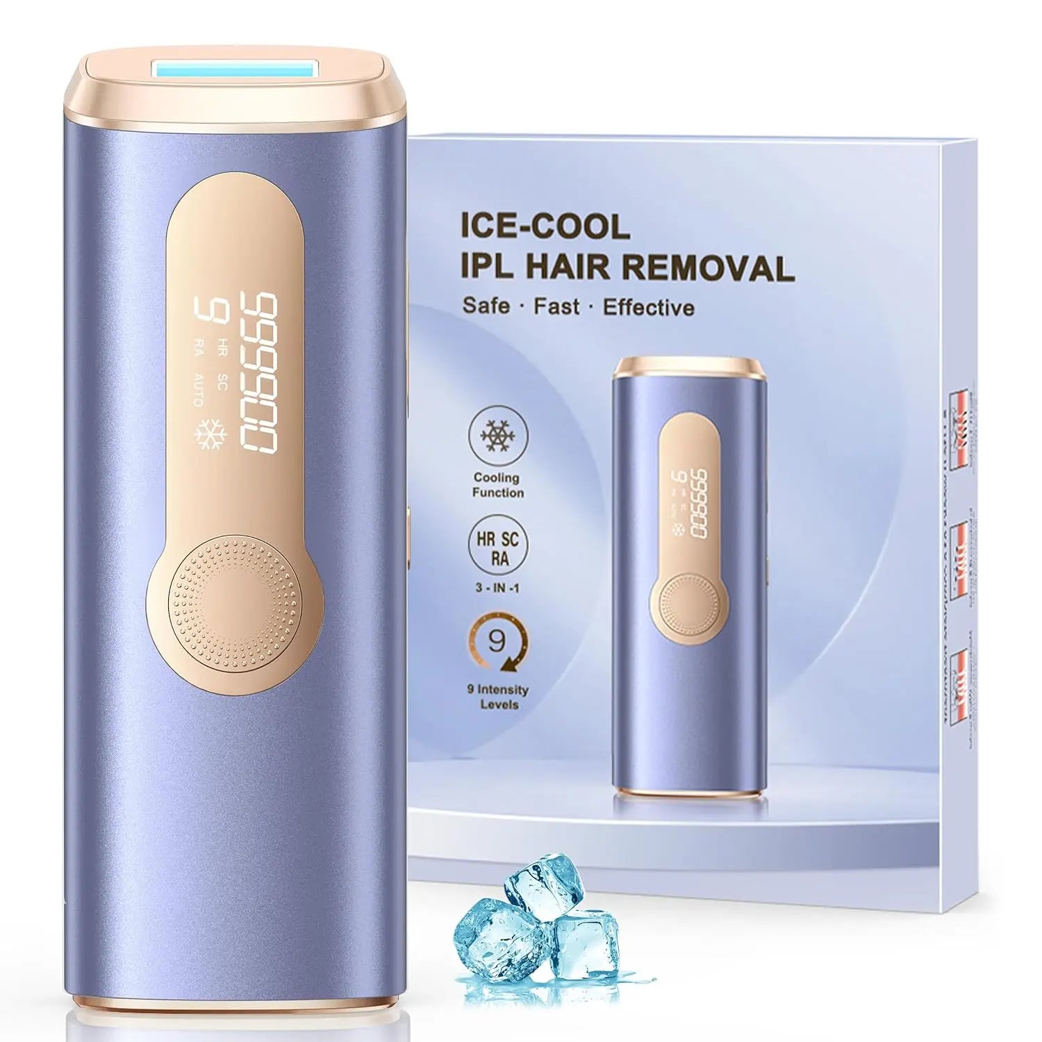 IPL Hair Remover Laser Epilator Devices ICE Cooling 999900 Flashes 3 IN 1 Permanent Painless Whole Body Treatment For Women Men