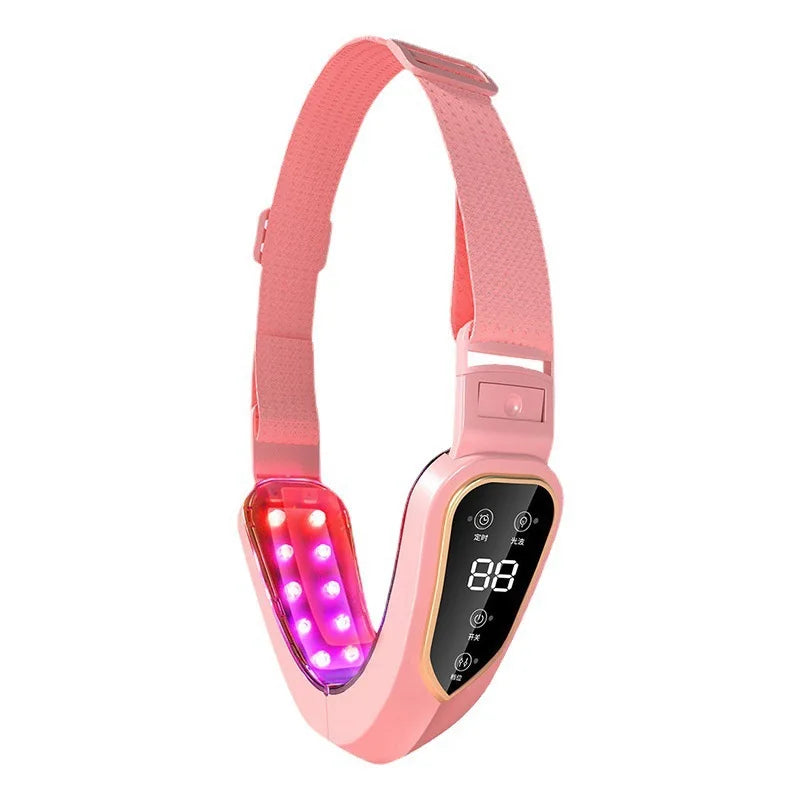 Facial Lifting Device LED Photon Facial Slimming Vibration Massager Heated Double Chin V Face Shaped Cheek Lift Belt Machine