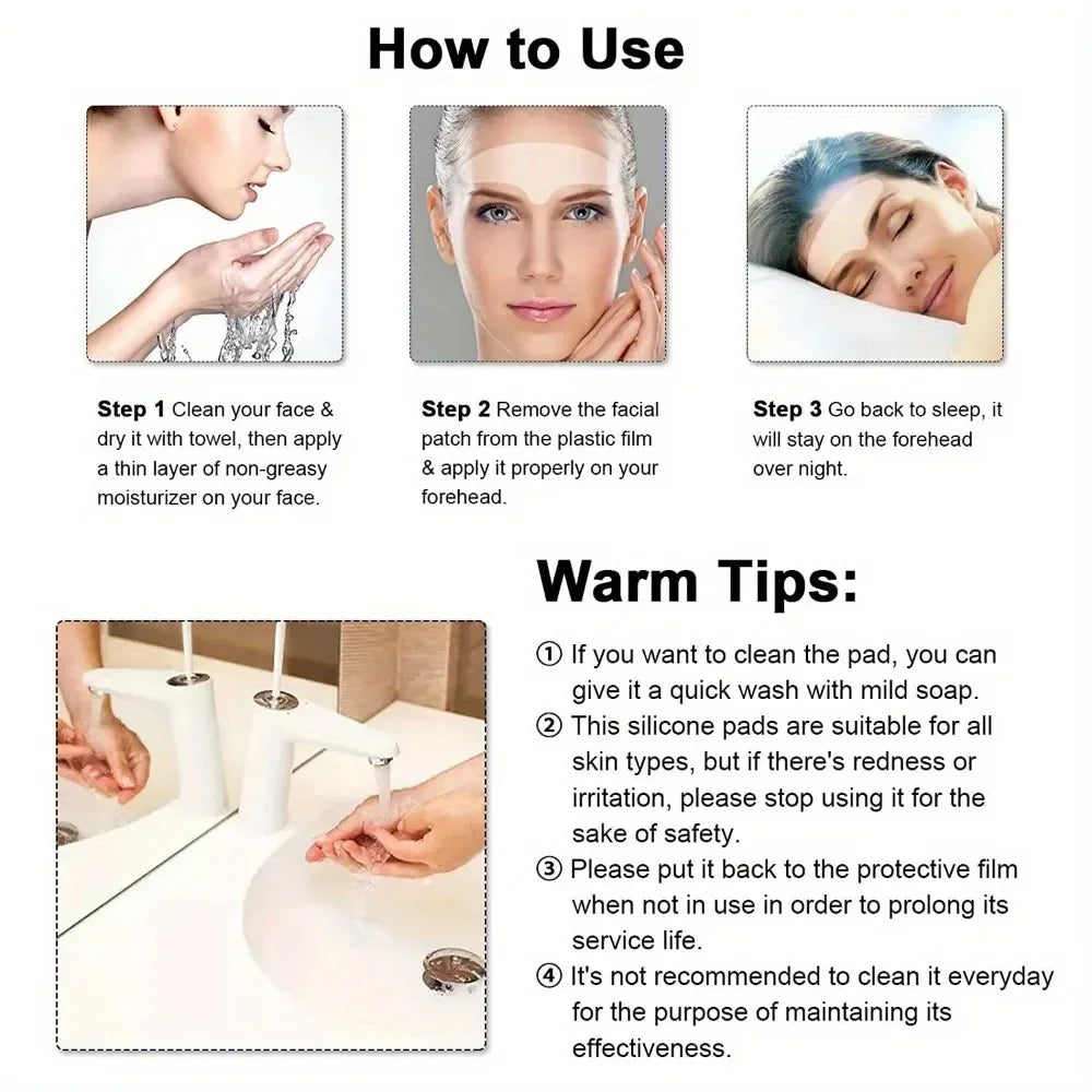 Anti-Aging Wrinkle Prevention Forehead Neck Under Eye And Smile Line Reusable Silicone Face Patches For Wrinkles Skin Care Tool