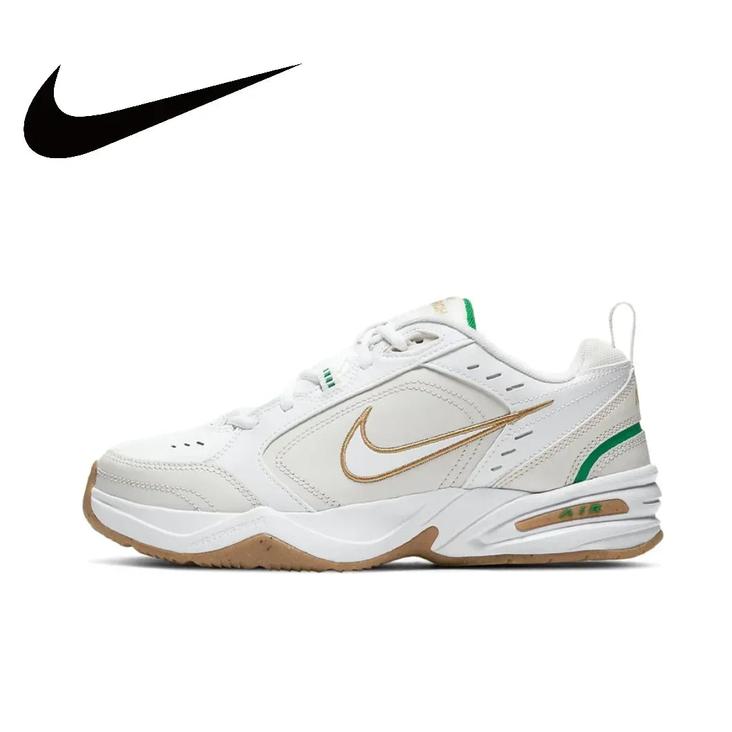 Nike Original Air Monarch 4 Low Men's and Women's Classic Retro Casual Thick Shoes Cushioned Comfort Sneakers Gray and Green