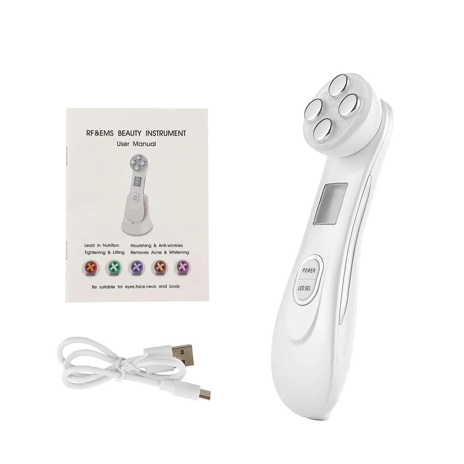 5-IN-1 RF Radio Frequency EMS Electroporation LED Photon Beauty Device Skin Lifting Tighten Anti-Wrinkle Skin Care Face Massager