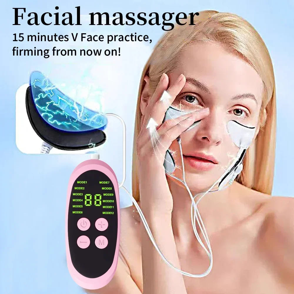 EMS Facial Massager Microcurrent Muscle Stimulator Facial Lifting Skin Tightening Anti-Wrinkle Muscle Stimulator Beauty Devic