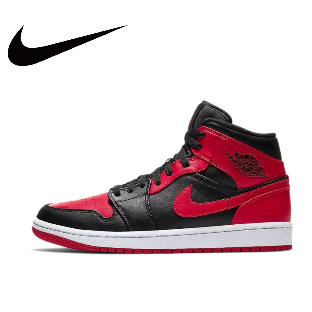 🔥 Nike Air Jordan 1 Mid – Légende Rétro en Noir & Rouge | Sneakers Iconiques 🏀