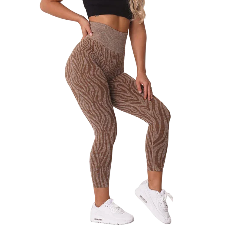 Leggings Seamless Imprimé Zebra - Tights de Fitness Femme