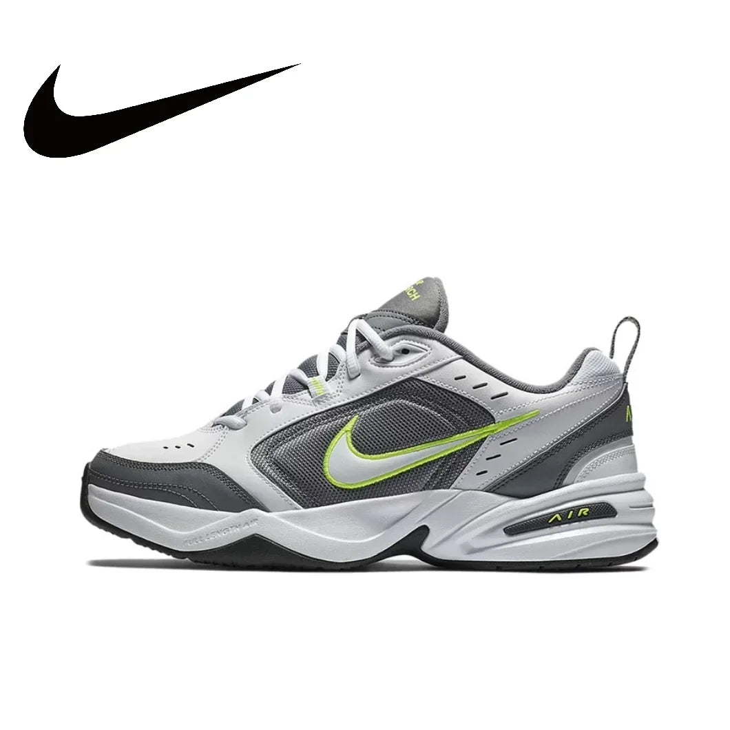 Nike New Listing Air Monarch 4 Low Retro Casual Running Shock Absorption Anti-slip Sneakers Black and White Blue Colorway