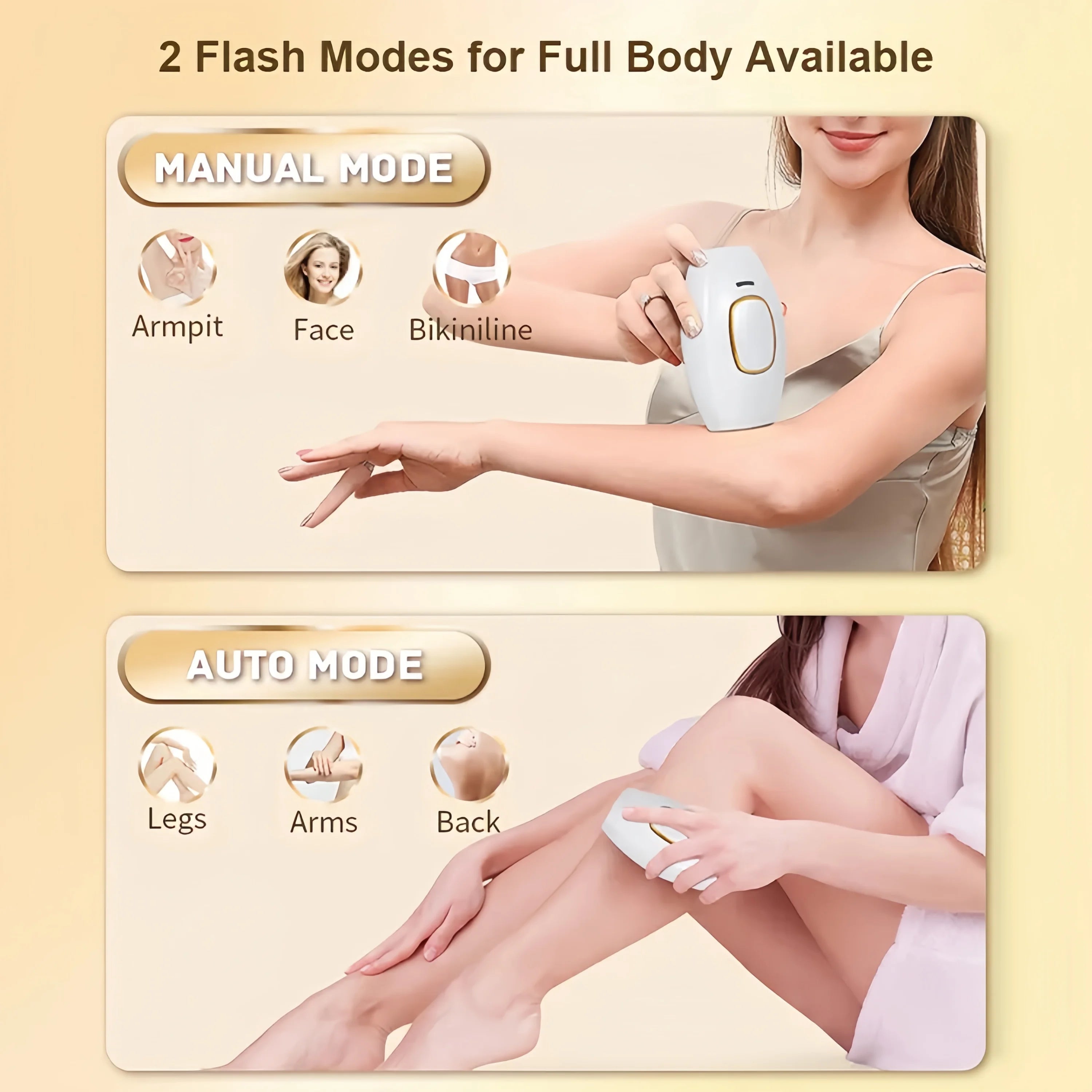 Swoson Professional Permanent Laser Epilator Body Bikini IPL Laser Hair Removal Home Use Handset Depilator For Women and Men