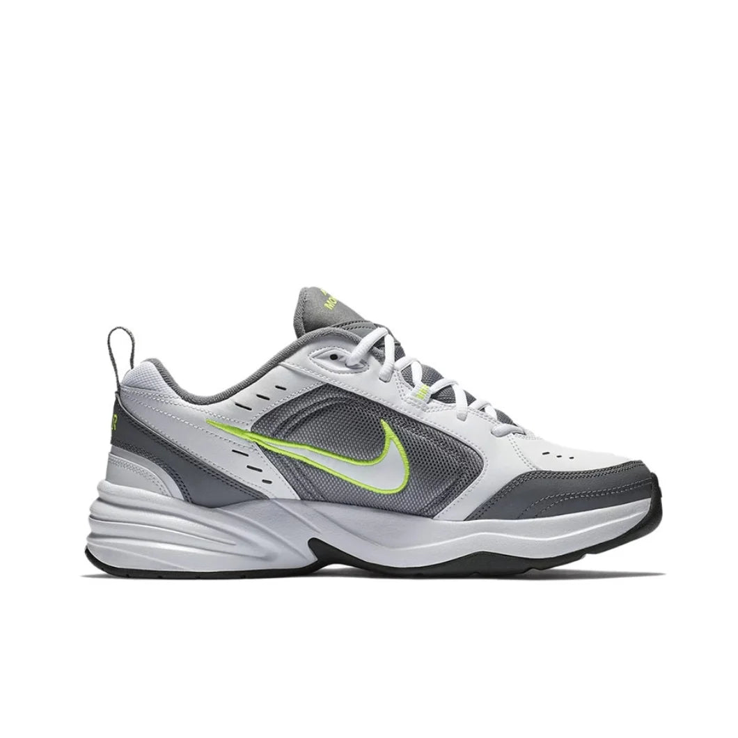 Nike Original Air Monarch 4 Low Men's and Women's Classic Retro Casual Thick Shoes Cushioned Comfort Sneakers Gray and Green