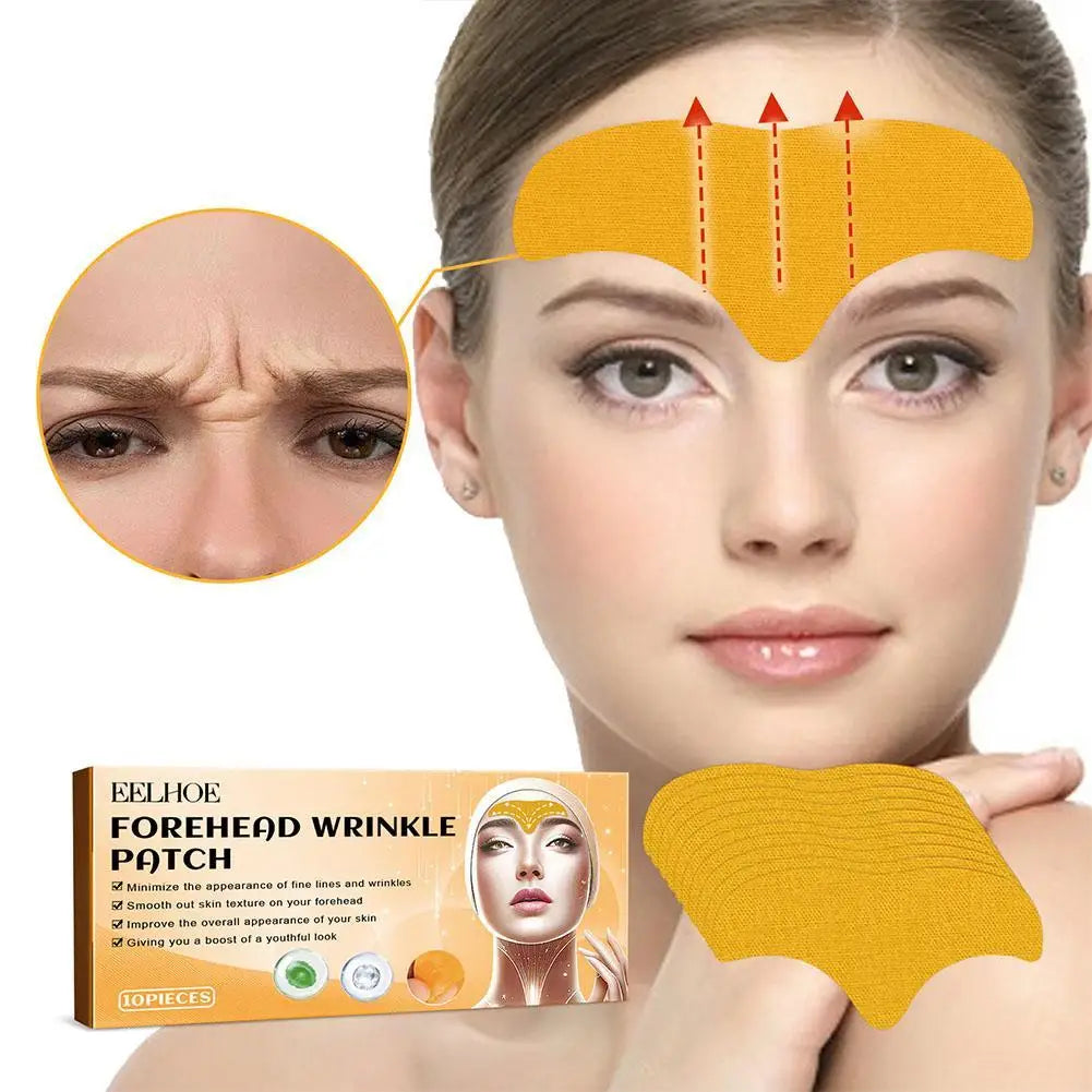 10pcs Anti-wrinkle Forehead Line Removal Gel Patch Firming Eyes Mask Frown Lines Face Skin Care Stickers Anti-aging Collagen