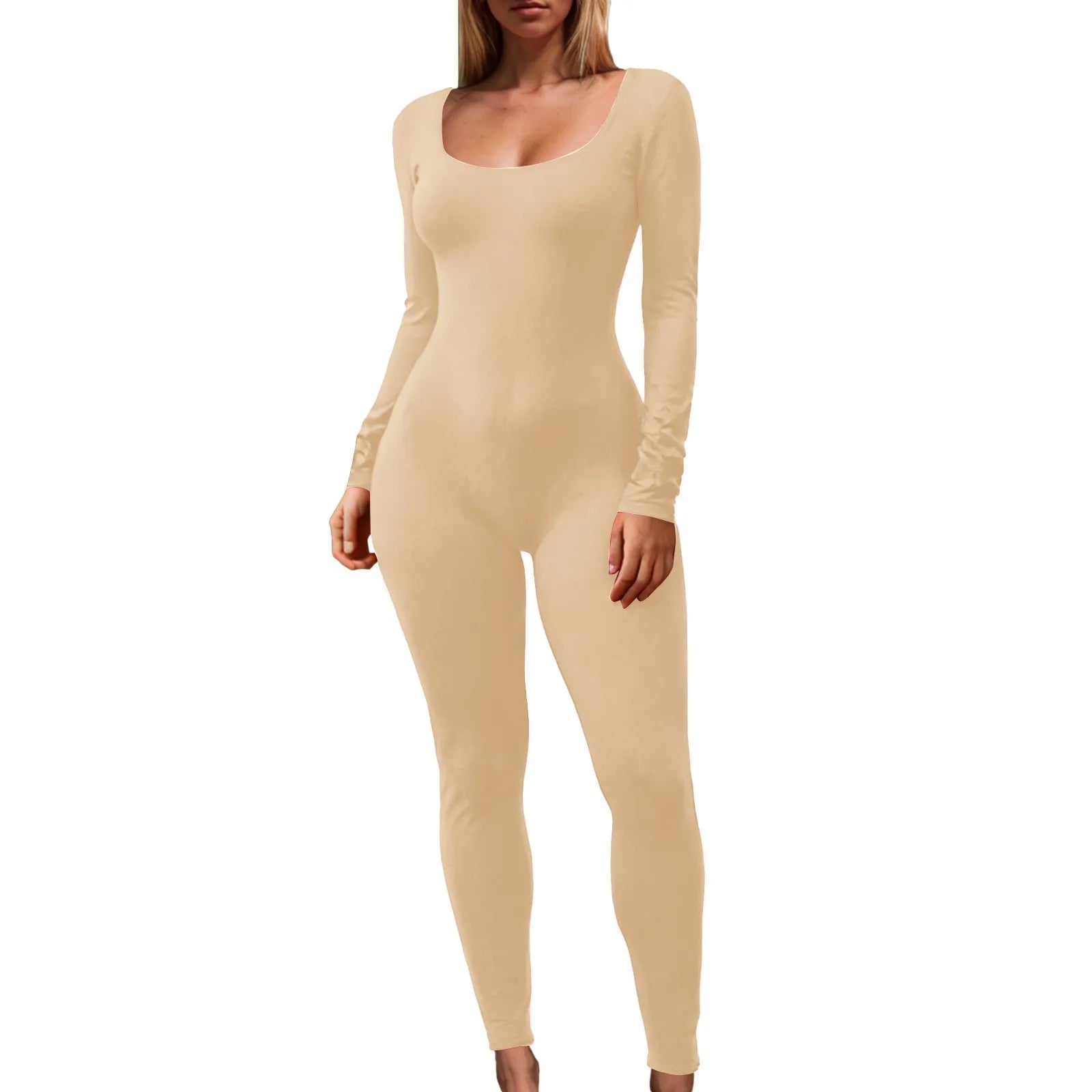 Women's Long Sports Jumpsuit - Casual &amp; Sculpting Style