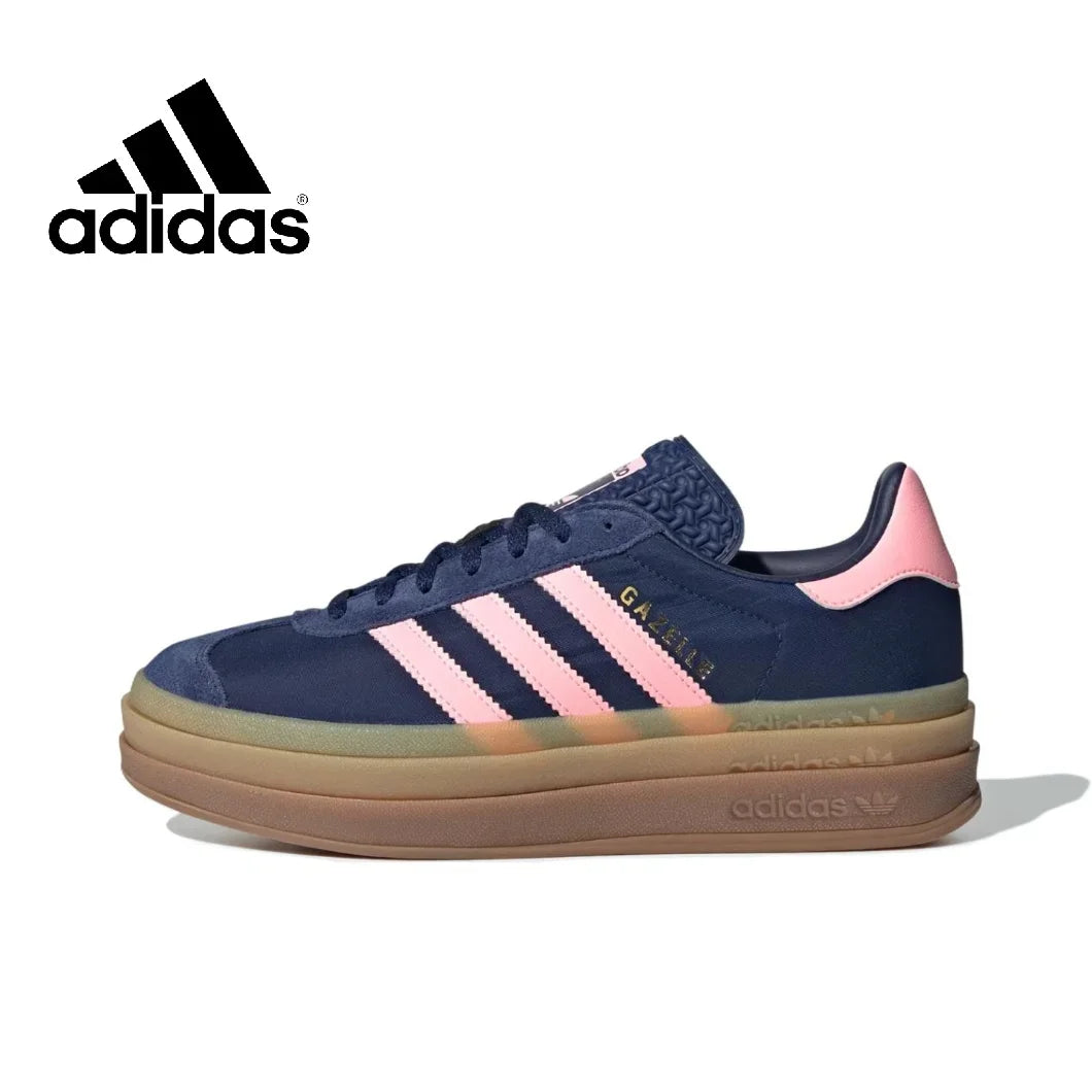 Adidas GAZELLE BOLD Thick Sole Heightened Women's Board Shoes Casual Sport Skateboarding Shoes comfortable Sneakers brownish