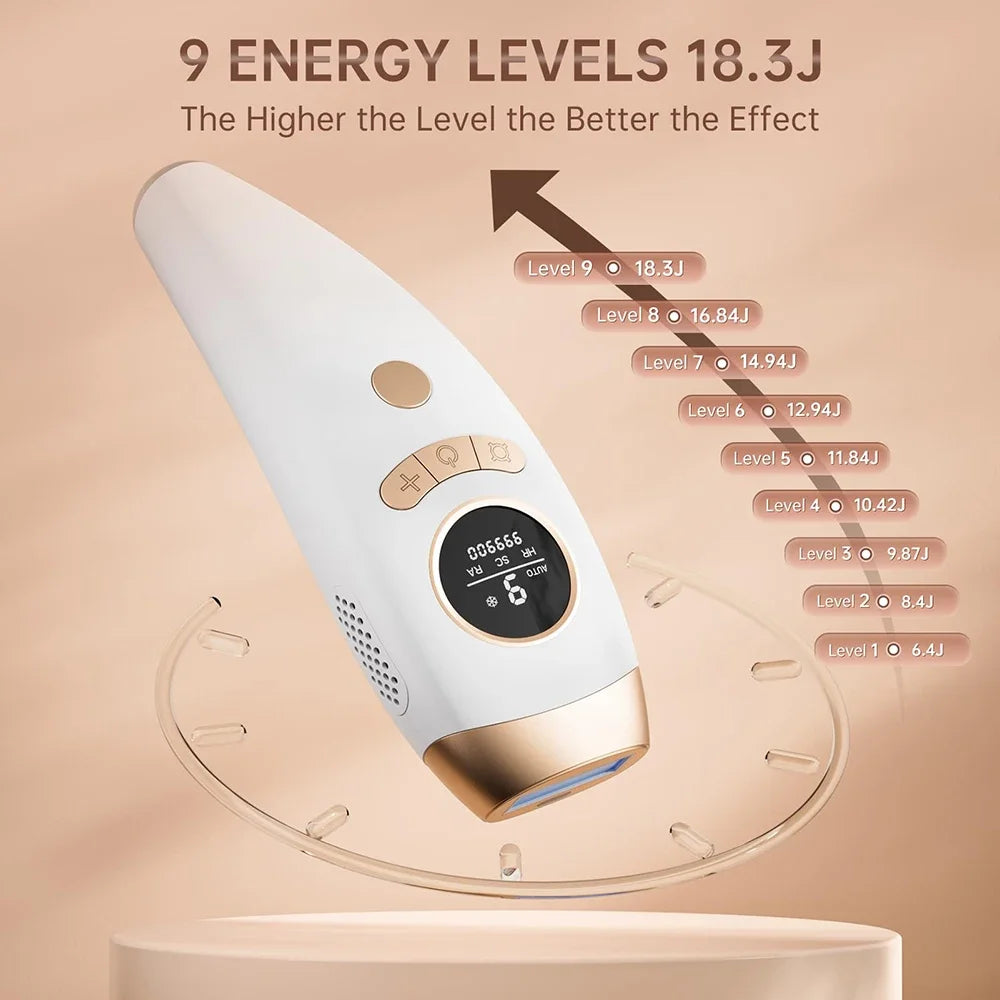 Aopvui Laser Hair Removal Device for Women and Men, IPL Permanent Hair Remover 999900 Flashes for Arm Leg Back Whole Body Us