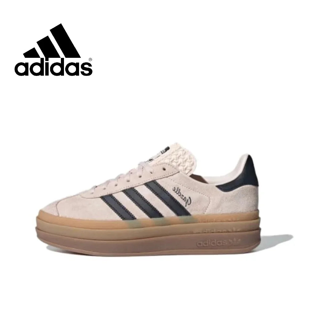 Adidas GAZELLE BOLD Thick Sole Heightened Women's Board Shoes Casual Sport Skateboarding Shoes comfortable Sneakers brownish