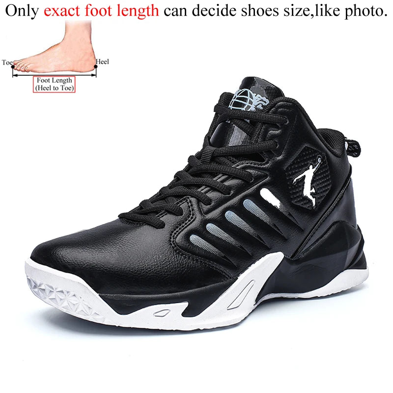 Leather Men's High Top Sneakers Basketball Shoes Men 2024 Unisex Sports Breathable Anti-Slip