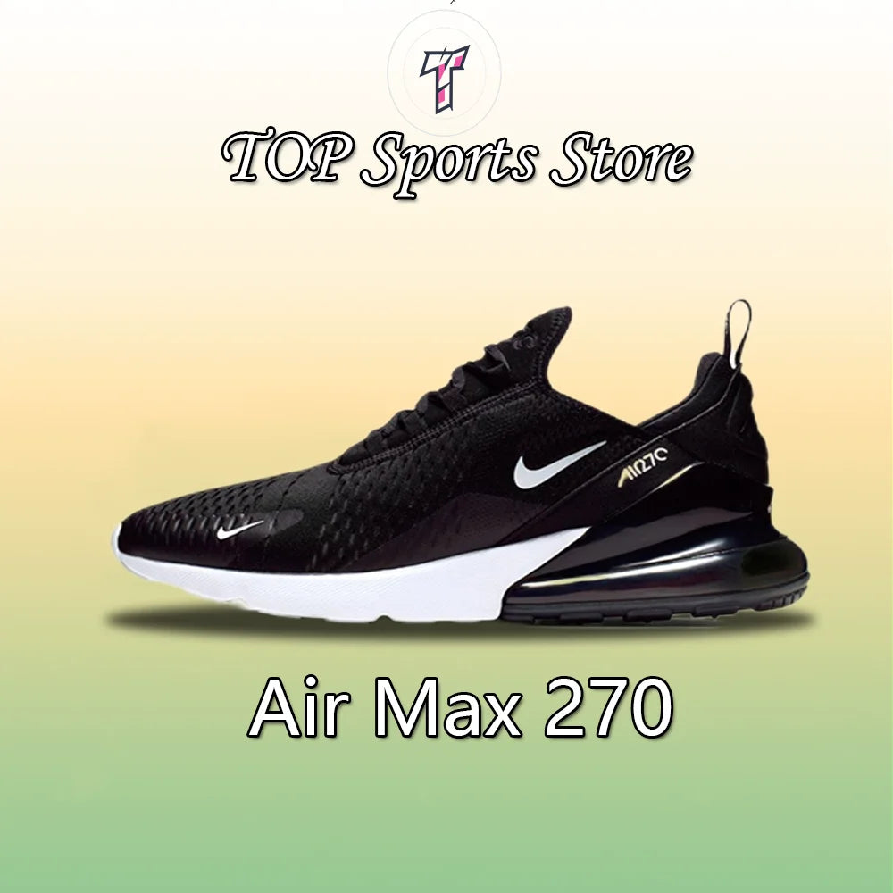 Nike New Air Max 270 Low Men's and Women's Sneakers Trendy Fashion Casual Shoes Comfortable and wearable Sneakers glossy black